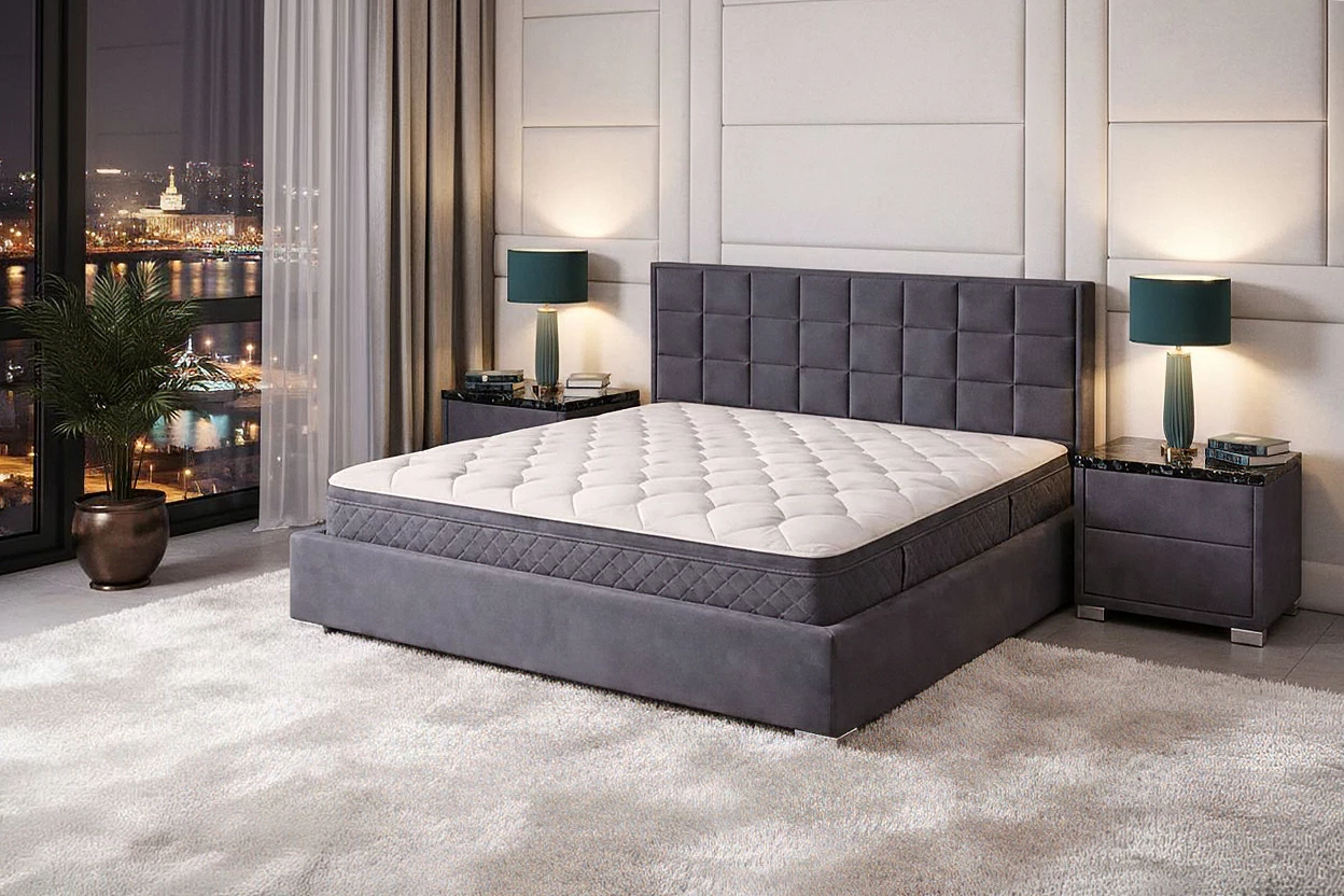 Кровать Памело Велюр Тедди песочный (120x200)