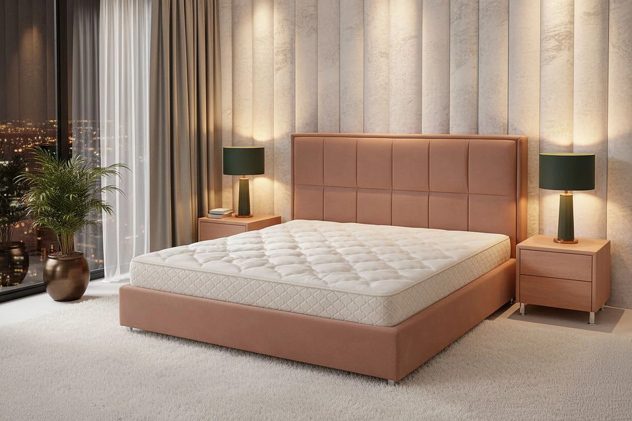 Кровать Габриэлла Микровелюр Storm коричнево-табачный (120x200)