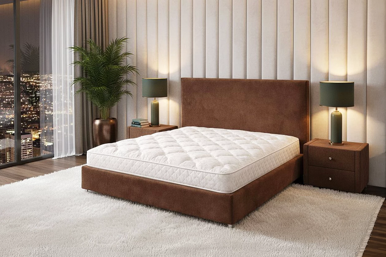 Кровать Юнона Велюр Тедди песочный (120x200)