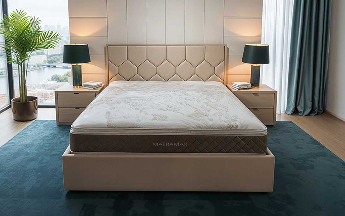 Кровать Элисса Велюр Тедди песочный (120x200)